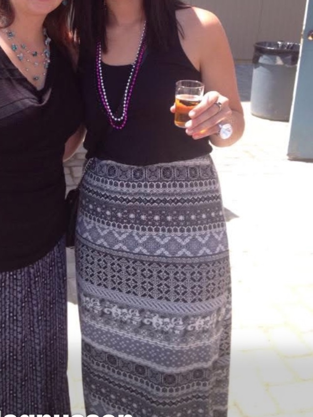Black & Gray Patterned Maxi Dress